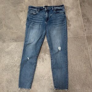 Kut from the Kloth Dark Blue Distressed Ankle Jeans